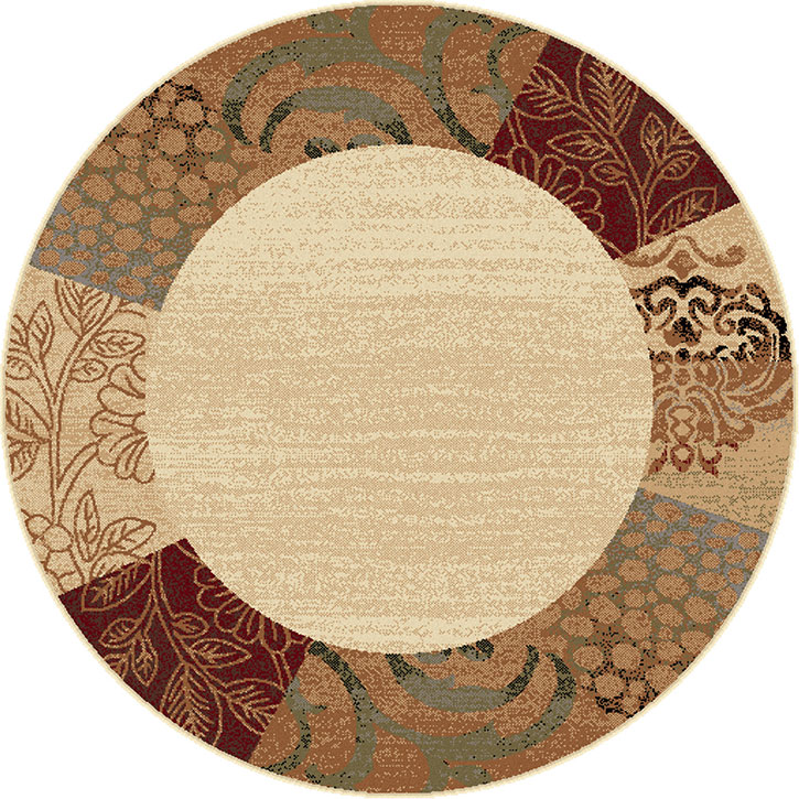 Tayse Elegance 5202 Ivory Round Area Rug