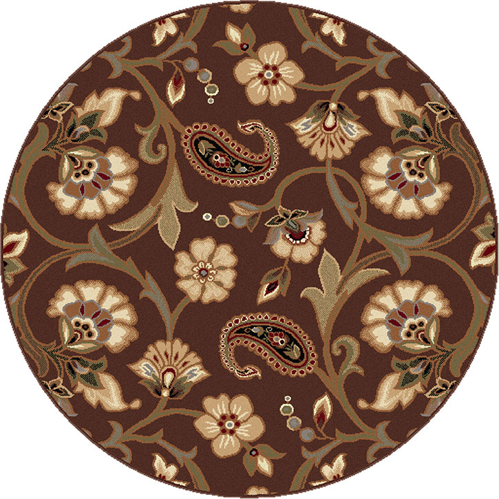 Tayse Elegance 5328 Brown Round Area Rug