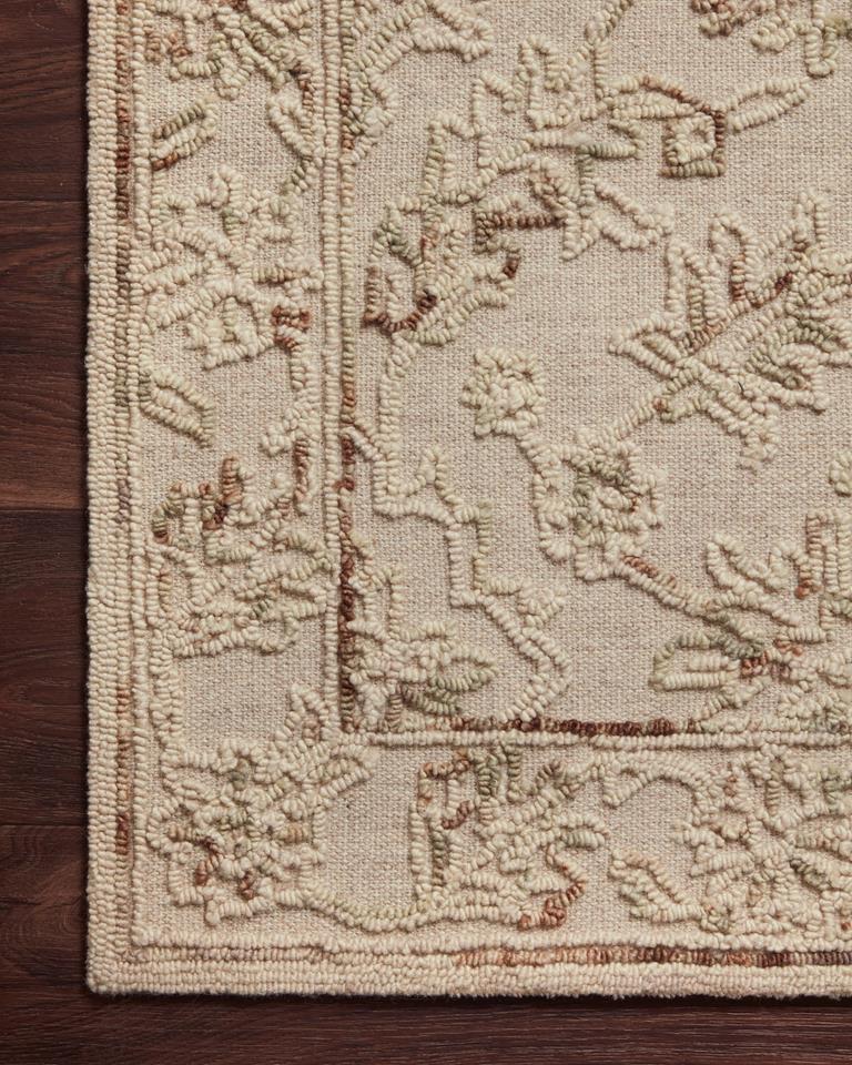 Loloi II Halle HAE-02 Natural Sage Area Rug Corner