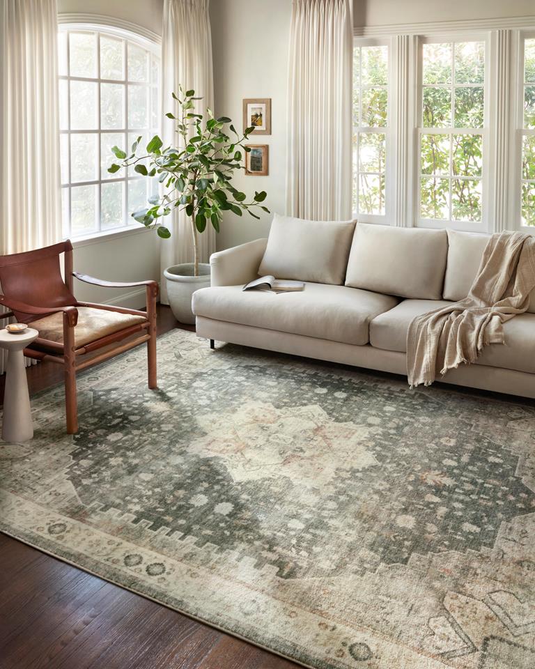 Loloi II Rosette ROS-09 Slate Ivory Area Rug - Carpetmart.com