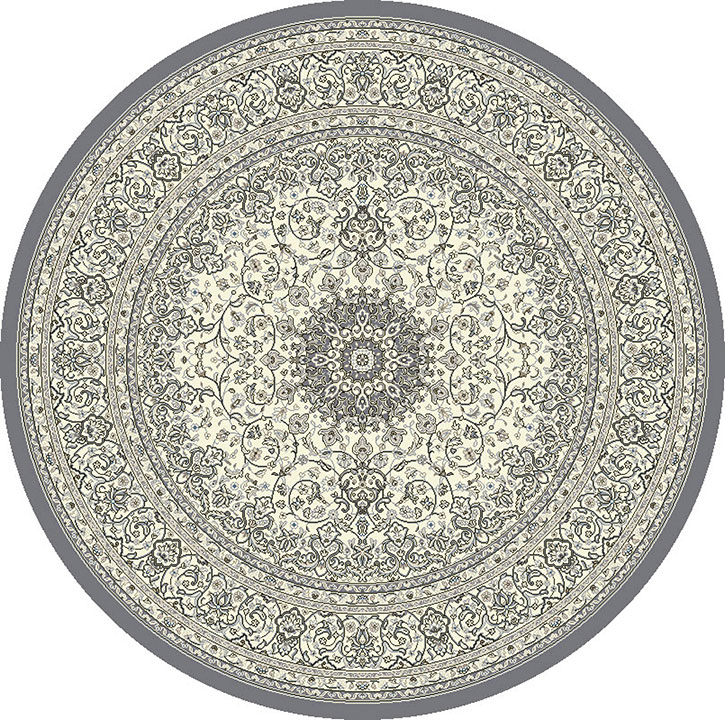 Dynamic Rugs Ancient Garden 57119-5666 Grey/Cream Round Area Rug