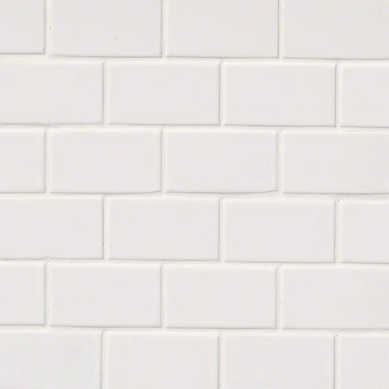 Domino White Glossy Subway Porcelain Mosaic