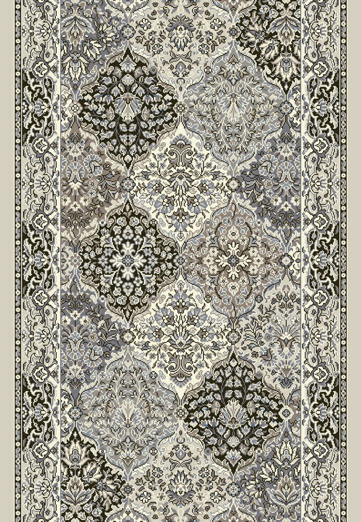 Dynamic Rugs Ancient Garden 57008-9696 Cream Grey 2'7" Wide Hall and Stair Runner 2