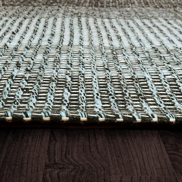 Dynamic Rugs Enchant 1500-590 Aqua Black Area Rug Pile Edge