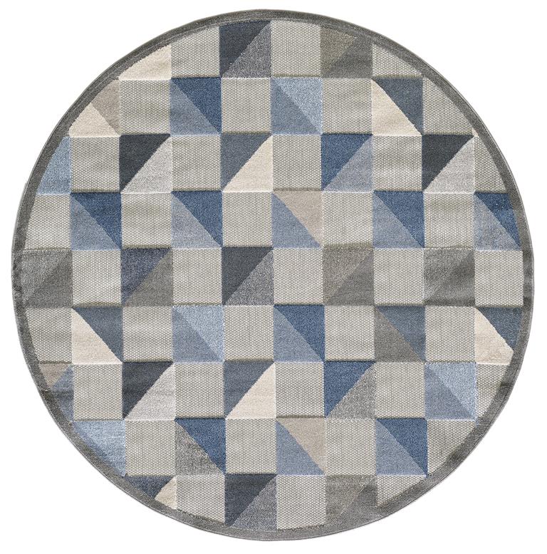 Kas Calla 6923 Blue Scope Round Area Rug