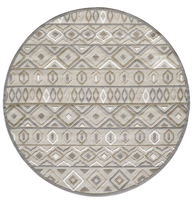 Kas Calla 6925 Grey Aztec Round Area Rug