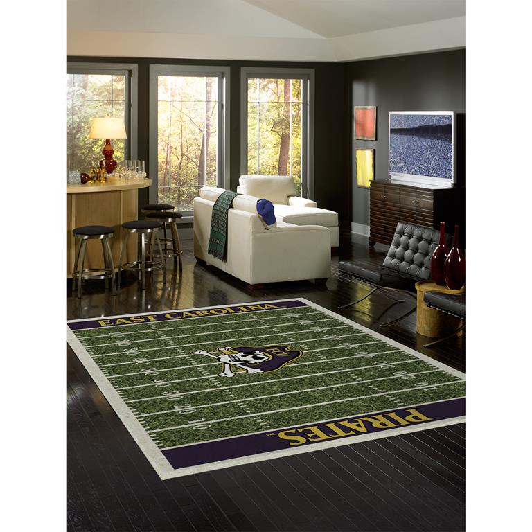 College Home Field Eastern Carolina University Area Rug