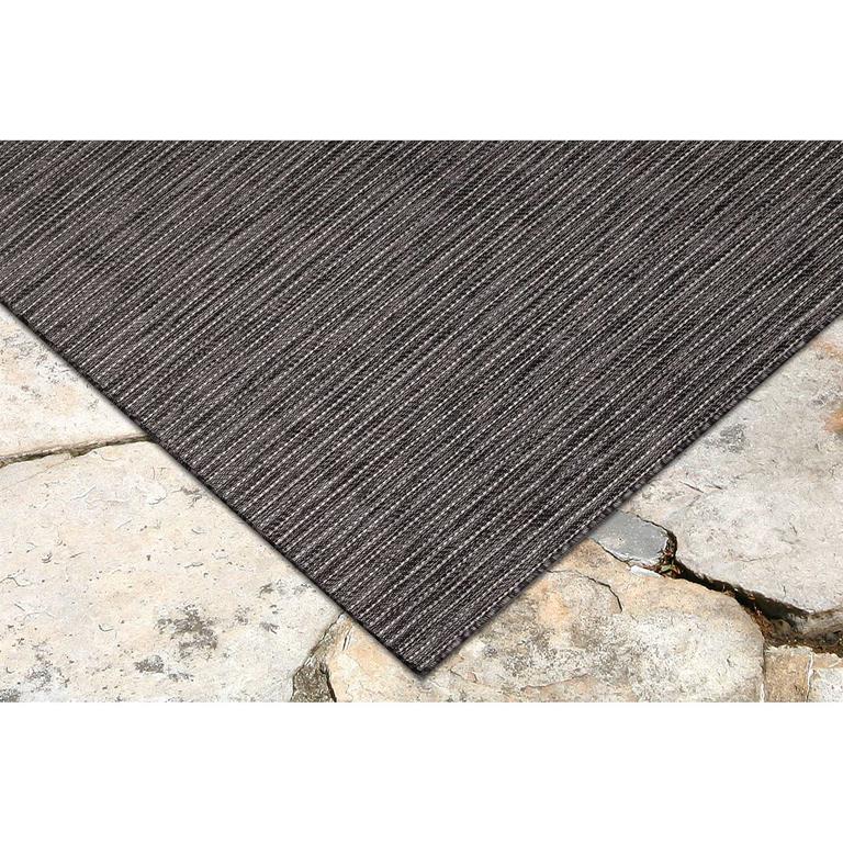 Liora Manne Carmel 8422-48 Texture Stripe Black Area Rug Corner