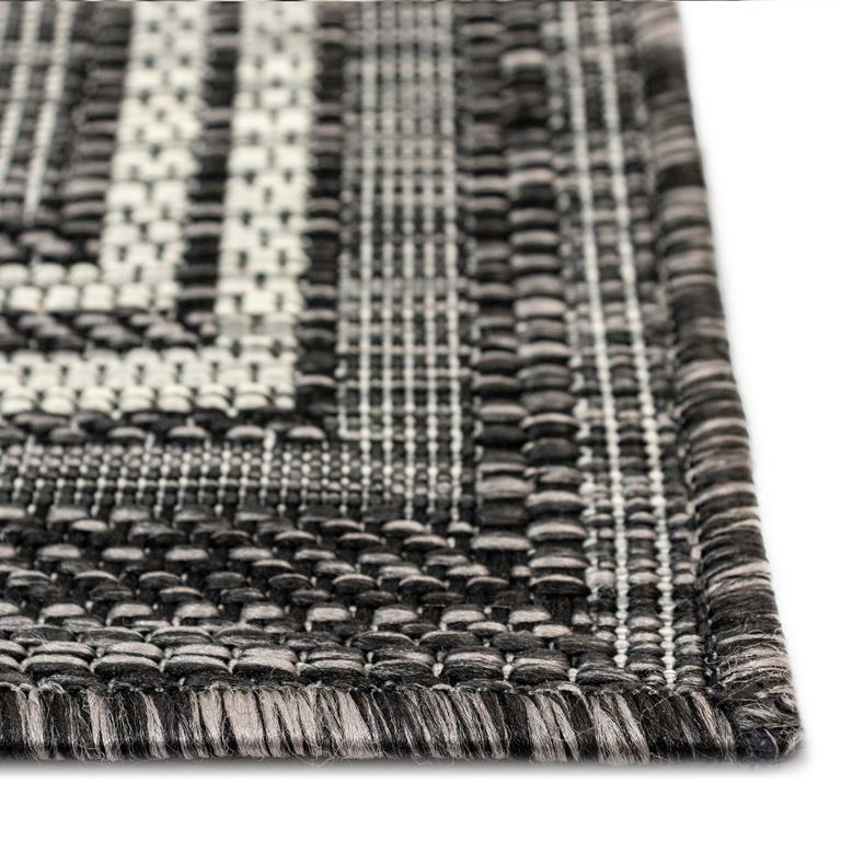 Liora Manne Carmel 8425-48 Multi Border Black Area Rug Pile