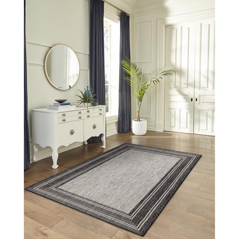 Liora Manne Carmel 8425-48 Multi Border Black Area Rug Room Scene 3