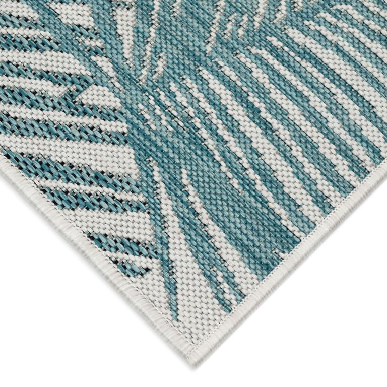 Liora Manne Carmel 8439-04 Palm Aqua Area Rug Corner