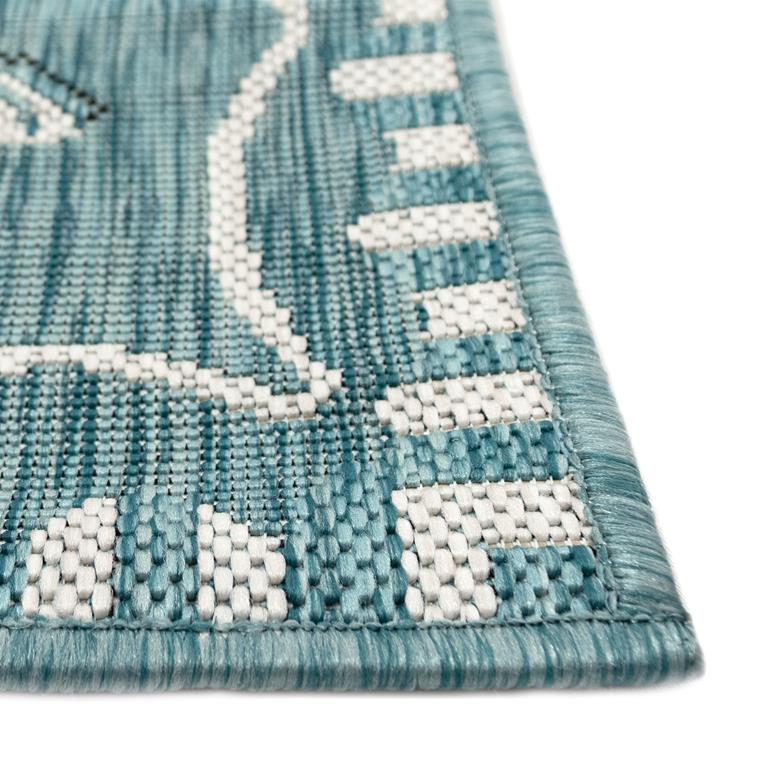 Liora Manne Carmel 8440-04 Dragonfly Aqua Area Rug Pile