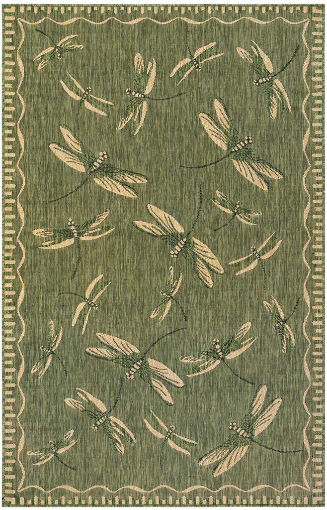 Liora Manne Carmel 8440-06 Dragonfly Green Area Rug