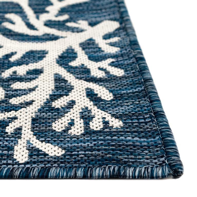 Liora Manne Carmel 8448-33 Coral Border Navy Area Rug Pile