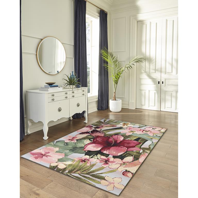 Liora Manne Marina 8063-44 Tropical Floral Multi Area Rug Room Scene