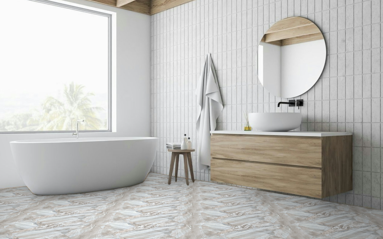 Fossilique Crystal Gray Porcelain Tile - Carpet & Tile Mart