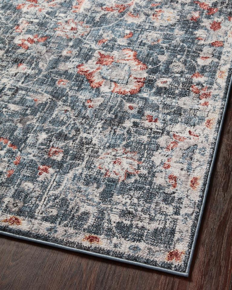 Loloi II Cassandra CSN-04 Blue Rust Area Rug Angle 2