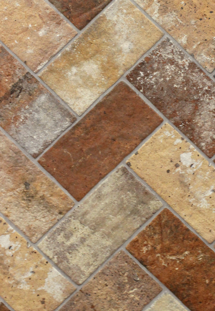 London Brick Multi 5" x 10" Porcelain Floor Tile