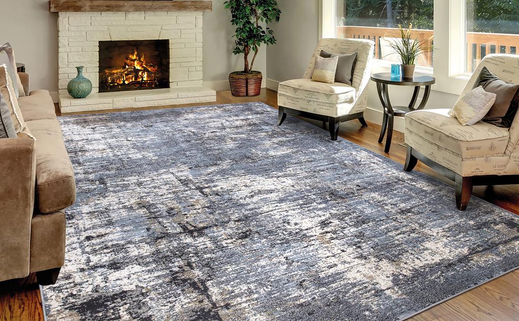 Concord Global Trading Barcelona 1416 Arcus Blue Area Rug Room Scene 2