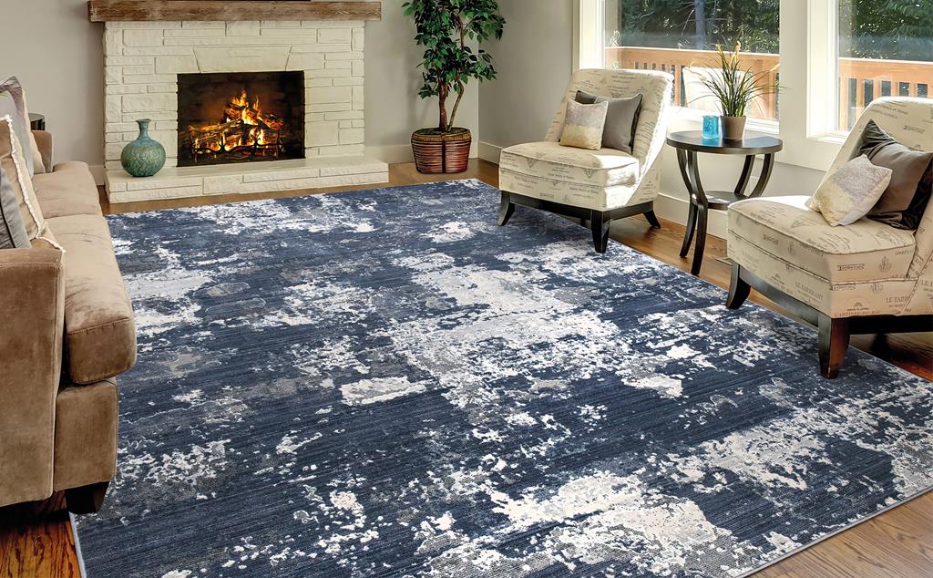 Concord Global Trading Barcelona 1444 Soho Navy Area Rug Room Scene 2