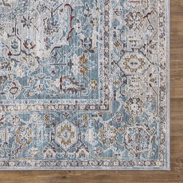 Concord Global Trading Barcelona 1496 Valencia Blue Area Rug Corner