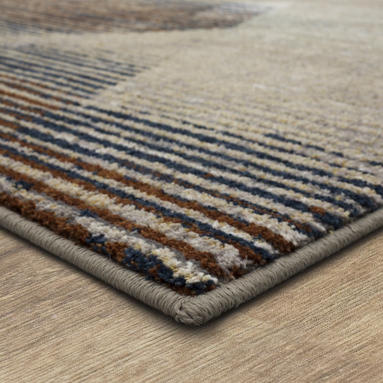 Karastan Epiphany 92205-4545 Precarious Stria Frost Grey Area Rug Corner Angle