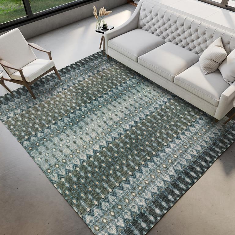 Dalyn Brisbane BR1 Mineral Blue Area Rug Room Scene