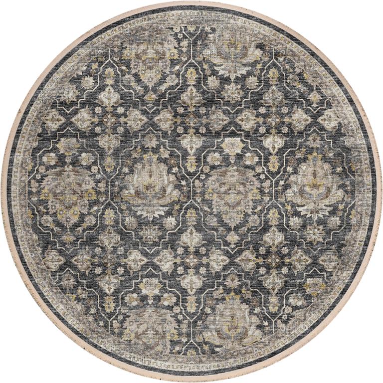 Dalyn Marbella MB4 Charcoal Round Area Rug