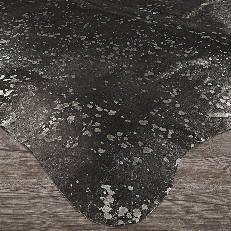 Couristan Chalet 9989-0110 Moo-Nstruck Black Area Rug Corner