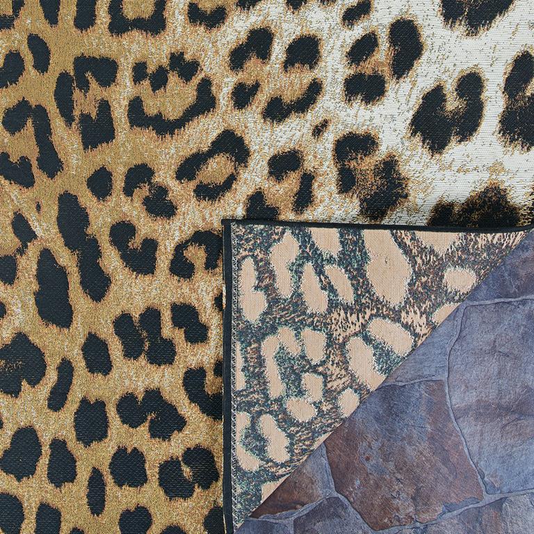 Couristan Dolce 5750-0003 Amur Leopard New Gold Area Rug Backing