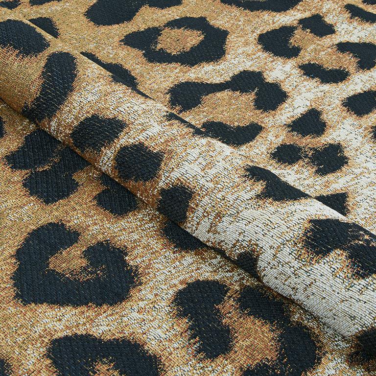 Couristan Dolce 5750-0003 Amur Leopard New Gold Area Rug Texture