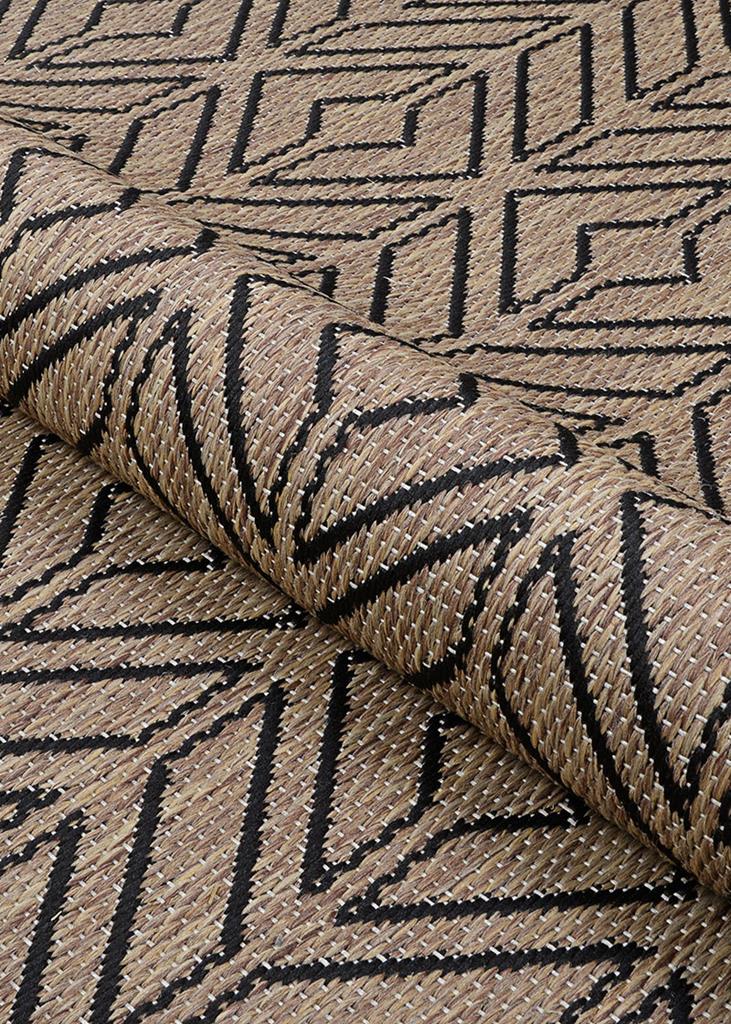 Couristan Recife 1318-2550 Cabana Tile Driftwood Black Area Rug Texture
