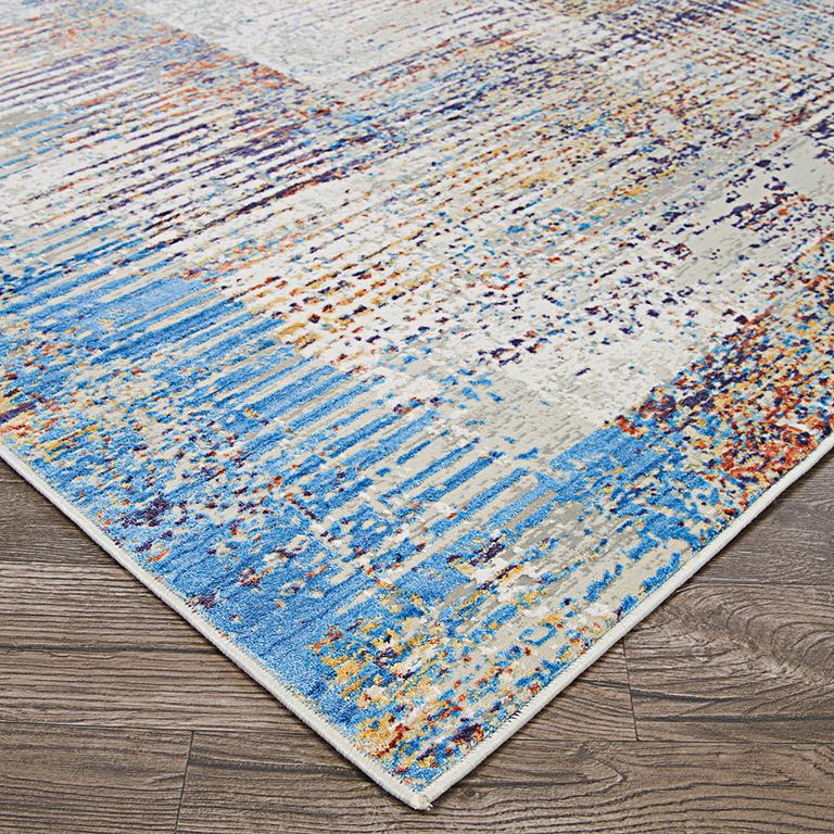 Couristan Vibrata 3423-0243 Watercolor Blocks Multi Pastels Area Rug Corner