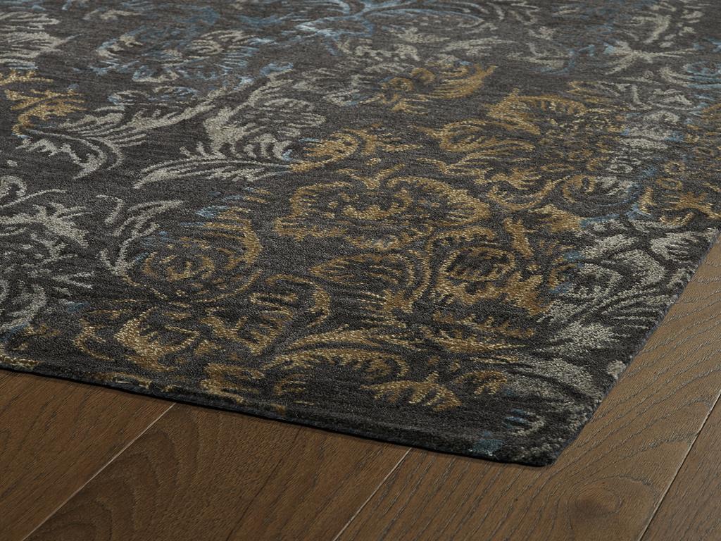 Kaleen Mercery MER04-38 Charcoal Area Rug Corner