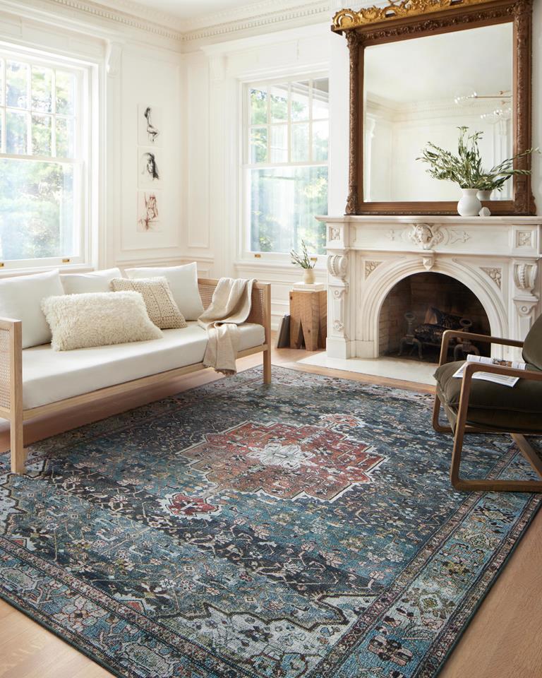 Loloi II Margot MAT-05 Ocean Brick Area Rug Room Scene