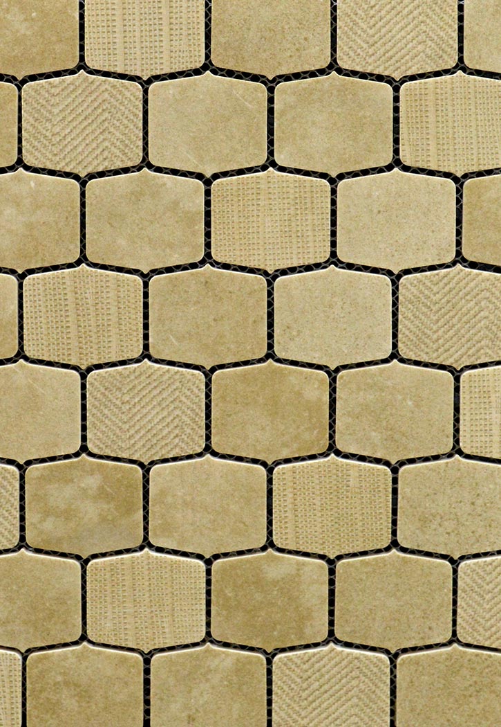 Organic Strands Beige 2" X 2" Lantern Glass Mosaic