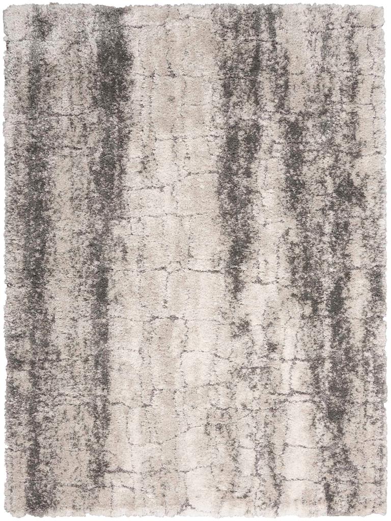 Nourison Dreamy Shag DRS01 Ivory Charcoal Area Rug - Carpet & Tile
