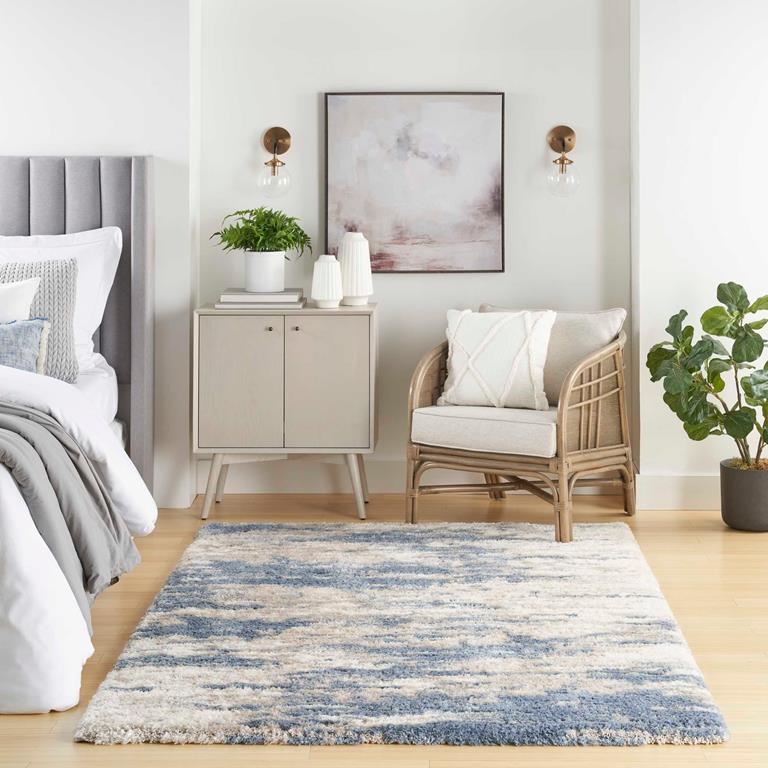 Nourison Dreamy Shag DRS10 Lt. Blue Grey Area Rug | Carpetmart.com