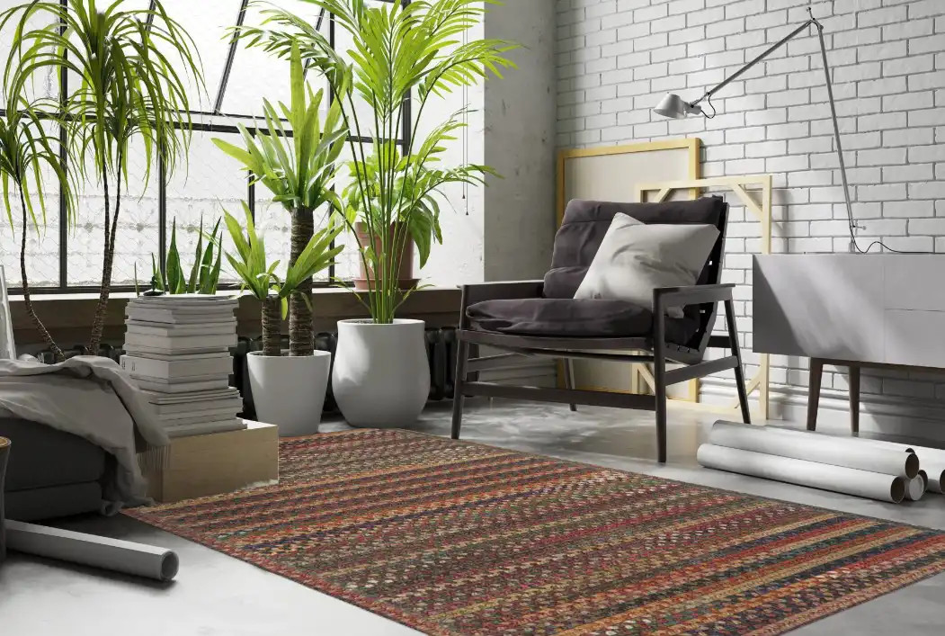 114×193  "フェイカスバーガンディ" ViNTAGE RUG No. 675 Antique Qashqai — Highland Rugs