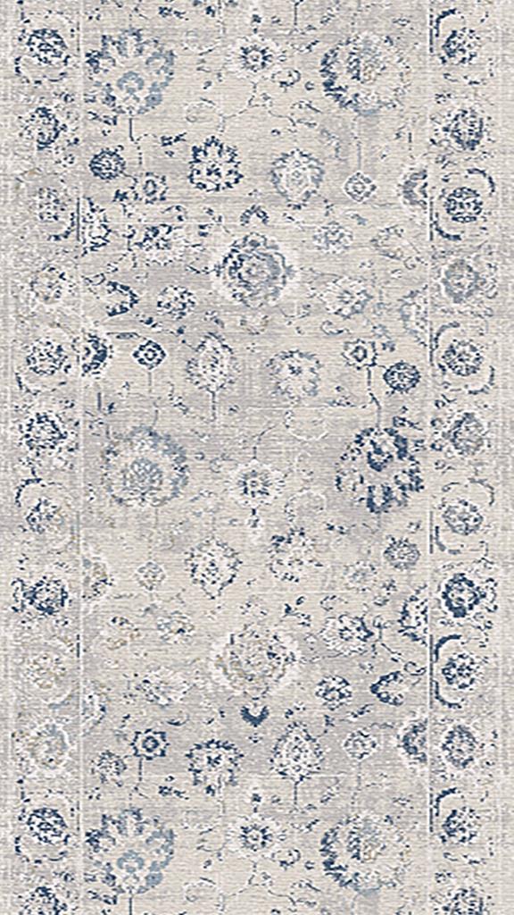 Dynamic Rugs Castilla 3530-950 Grey Blue 2'2" Wide Hall and Stair Runner