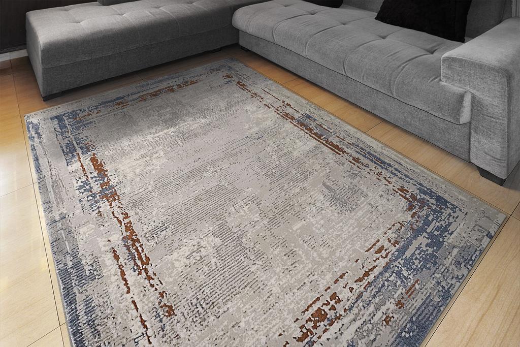 Dynamic Rugs Astro 3951-957 Grey Blue Area Rug Room Scene