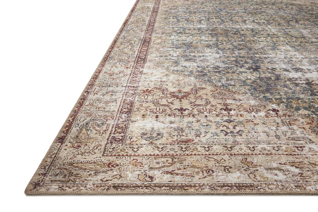 Georgie GER-04 Teal Antique Area Rug Angle