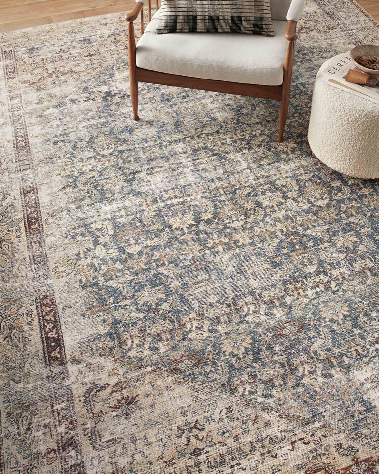 Georgie GER-04 Teal Antique Area Rug Lifestyle Scene