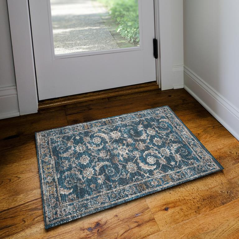 Dalyn Jericho JC4 Navy Scatter Area Rug Room Scene