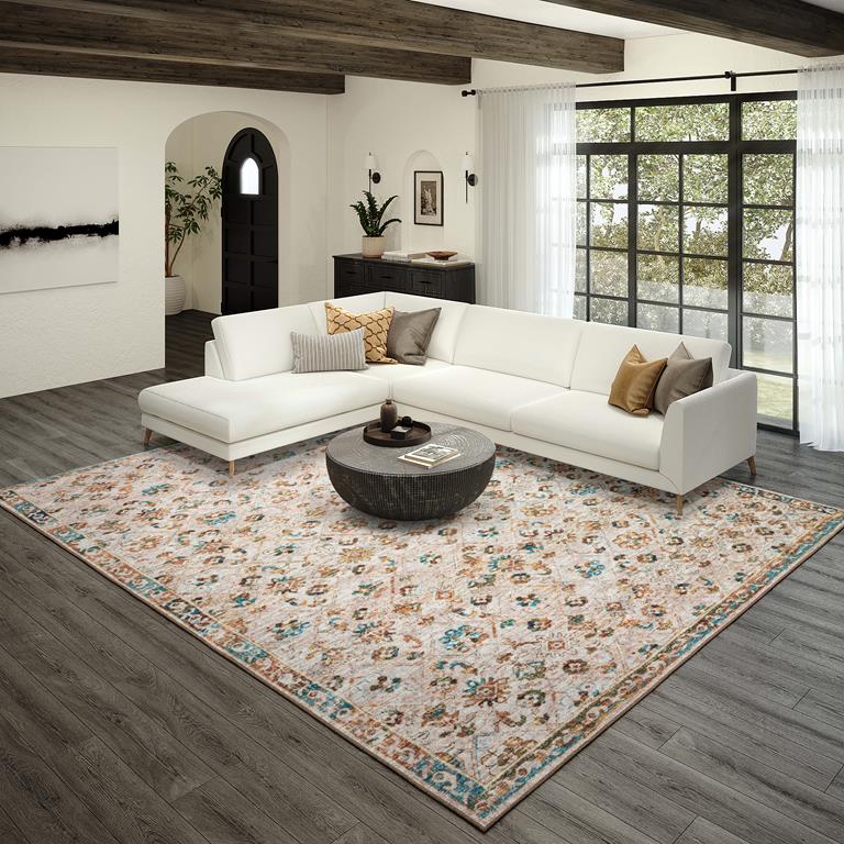 Dalyn Jericho JC8 Parchment Area Rug Room Scene 3