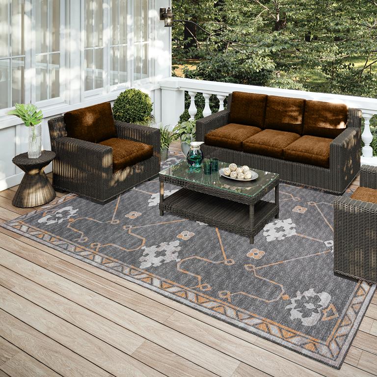 Dalyn Sedona SN16 Charcoal Area Rug Room Scene