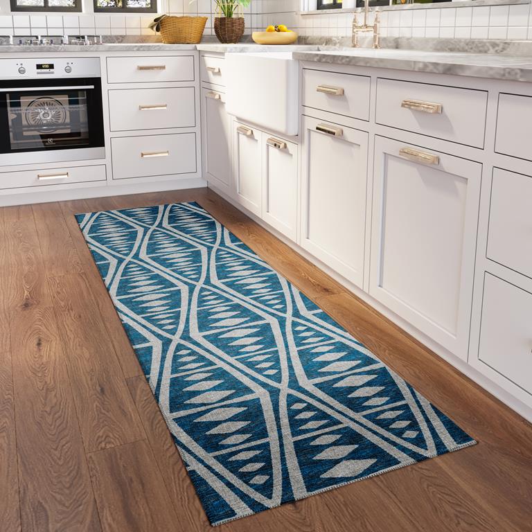 Dalyn Sedona SN6 Indigo Runner Area Rug Room Scene