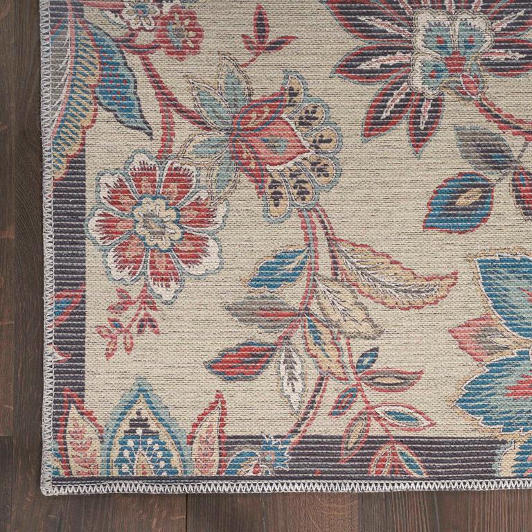 Nourison Waverly WAV30 Washables Collection WAW01 Beige Area Rug Corner