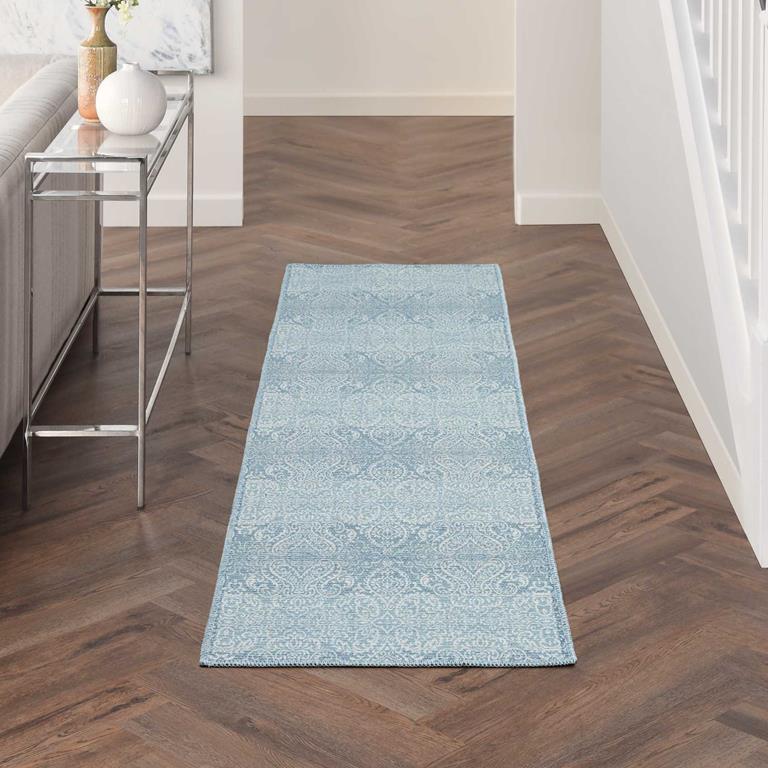 WAW03 Aqua Runner Area Rug Room Scene