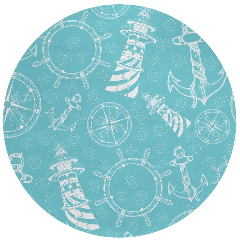 Dalyn Harbor HA9 Ocean Round Area Rug Room Scene